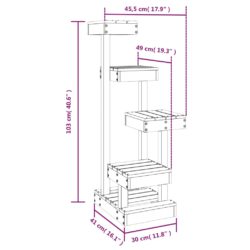 Kattetre 45,5x49x103 cm heltre furu