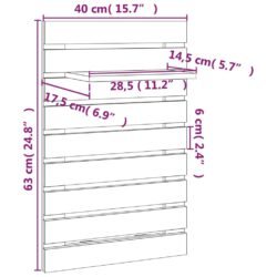 Vegghyller 2 stk honningbrun heltre furu