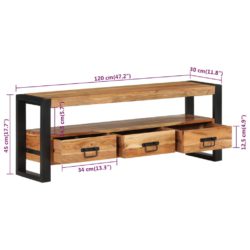 TV-benk 120x30x45 cm heltre akasie