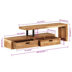 TV-benk heltre akasie