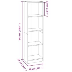 Bokhylle 4 etasjer grå sonoma 40x24x143 cm konstruert tre