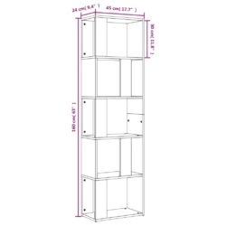 Bokhylle brun eik 45x24x160 cm konstruert tre