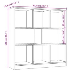 Bokhylle røkt eik 97,5×29,5×100 cm konstruert tre