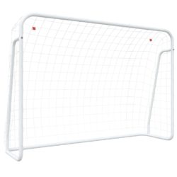 Fotballmål med nett hvit 214x75x152 cm stål og polyester