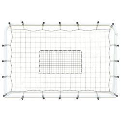 Footballnett med stoppnett hvit og svart 184x61x123 cm stål PE