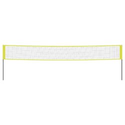 Volleyballnett gul og svart 823×244 cm PE stoff