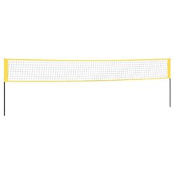 Badmintonnett gul og svart 600×155 cm PE stoff