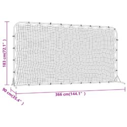 Football stoppnett svart 366x90x183 cm HDPE