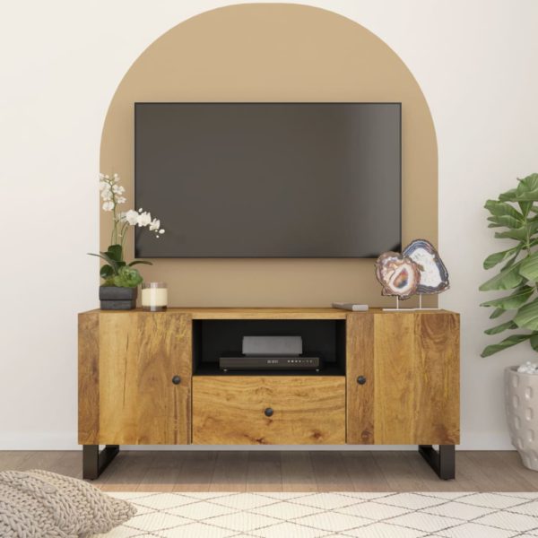 TV-benk 105×33,5×46 cm heltre mango og konstruert tre