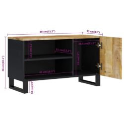 TV-benk 80x33x46 cm heltre mango og konstruert tre