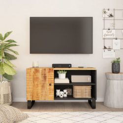 TV-benk 80x33x46 cm heltre mango og konstruert tre