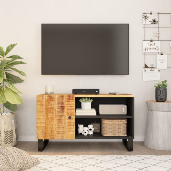 TV-benk 80x33x46 cm heltre mango og konstruert tre