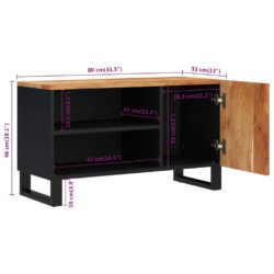 TV-benk 80x33x46 cm heltre akasie og konstruert tre