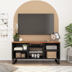 TV-benk 100x33x46 cm gjenvunnet heltre og konstruert tre