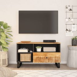 TV-benk 80x33x46 cm heltre mango og konstruert tre