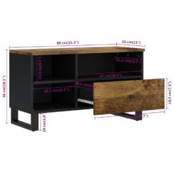 TV-benk 80x33x46 cm heltre mango og konstruert tre