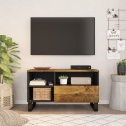 TV-benk 80x33x46 cm heltre mango og konstruert tre