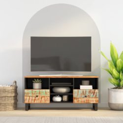 TV-benk 100x33x46 cm gjenvunnet heltre og konstruert tre