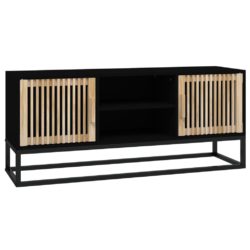 TV-benk svart 105x30x45 cm konstruert tre og jern