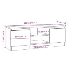 TV-benk med dør svart 102x30x36 cm