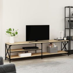 TV-benk sonoma eik 200x40x50 cm konstruert tre og metall