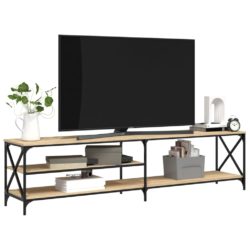 TV-benk sonoma eik 200x40x50 cm konstruert tre og metall