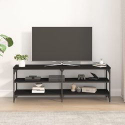 TV-benk svart 140x30x50 cm konstruert tre