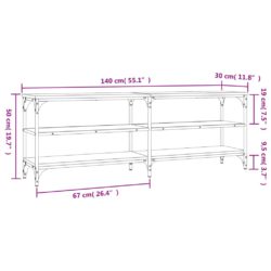 TV-benk svart 140x30x50 cm konstruert tre