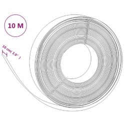 Hagekanter 3 stk grå 10 m 10 cm polyetylen