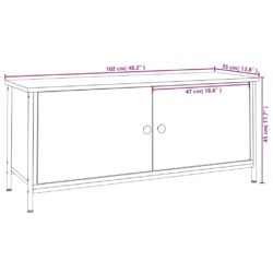 TV-benk svart med dører 102x35x45 cm konstruert tre