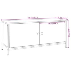 TV-benk med dører sonoma eik 102x35x45 cm konstruert tre