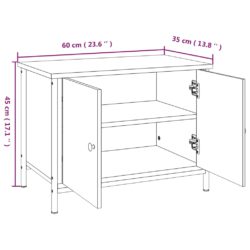 TV-benk med dører sonoma eik 60x35x45 cm konstruert tre