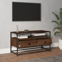 TV-benk brun eik 80x35x45 cm konstruert tre