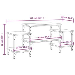 TV-benk svart 117x35x52 cm konstruert tre