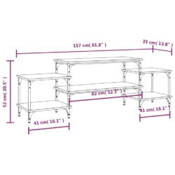 TV-benk sonoma eik 157x35x52 cm konstruert tre