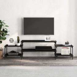 TV-benk svart 197x35x52 cm konstruert tre