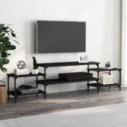 TV-benk svart 197x35x52 cm konstruert tre