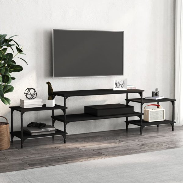 TV-benk svart 197x35x52 cm konstruert tre