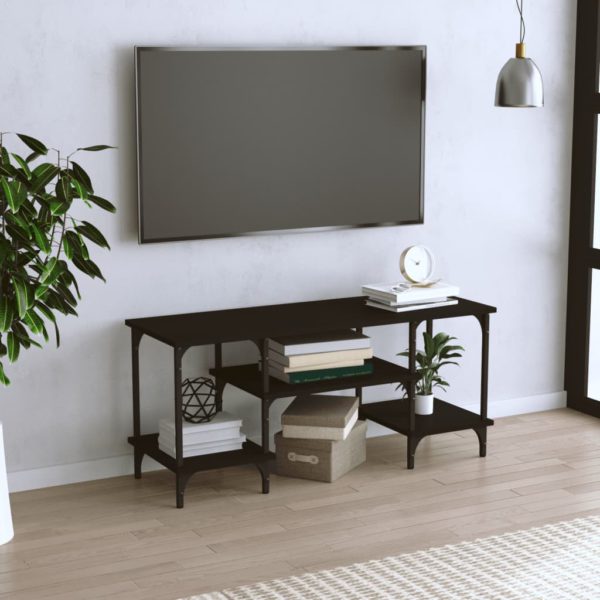 TV-benk svart 102x35x45,5 cm konstruert tre