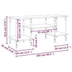 TV-benk røkt eik 102x35x45,5 cm konstruert tre