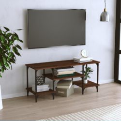 TV-benk brun eik 102x35x45,5 cm konstruert tre