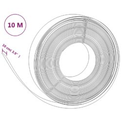 Hagekant grå 10 m 10 cm polyetylen