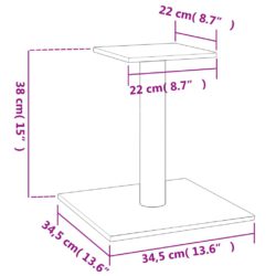 Klorestolpe med plattform lysegrå 38 cm