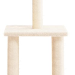 Kattetre med klorestolper i sisal kremhvit 85,5 cm