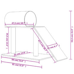 Klorestolpe med tunnel og stige kremhvit 55,5 cm