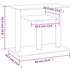 Klorestolpe med plattform kremhvit 62,5 cm