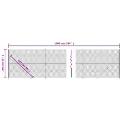 Kjettinggjerde med flens grønn 1,4×10 m