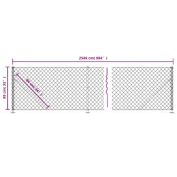 Kjettinggjerde med flens grønn 0,8×25 m