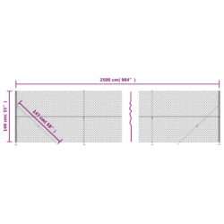 Kjettinggjerde med flens grønn 1,4×25 m