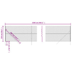 Kjettinggjerde med flens antrasitt 2,2×25 m